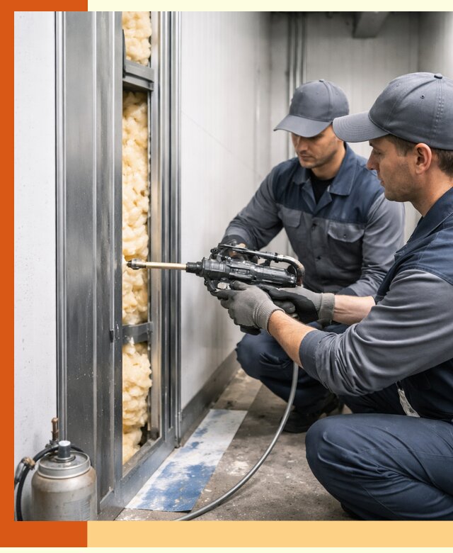 Заполнение пустот холодильных панелей в Североуральске специализированной пеной