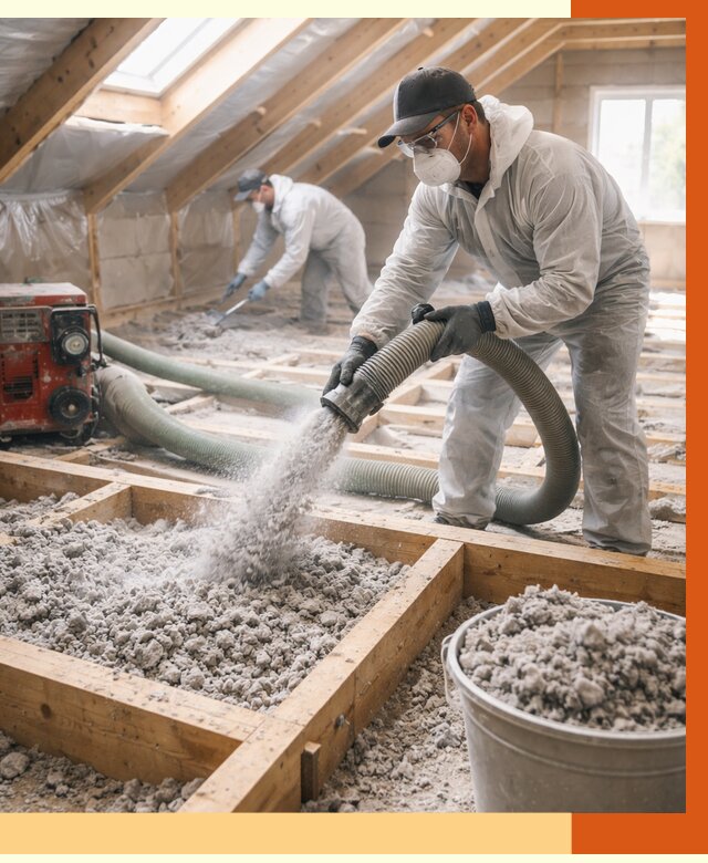 Утепление эковатой в Североуральске от 3039 руб./м2 — монтаж и задувка | ТепломастерСву