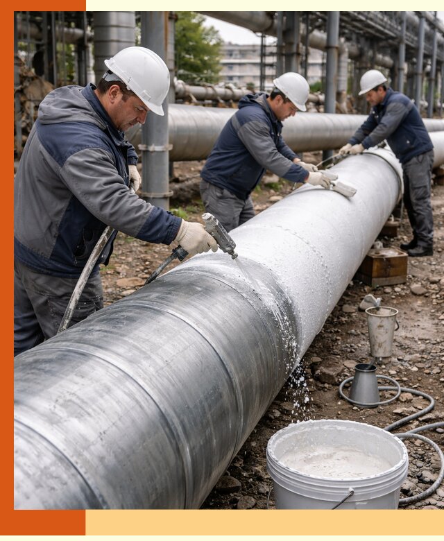 Утепление теплотрассы жидкой теплоизоляцией в Североуральске