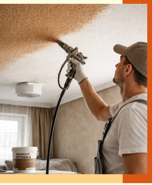 Утепление потолка жидкой пробкой в Североуральске от 3605 руб. | ТепломастерСву