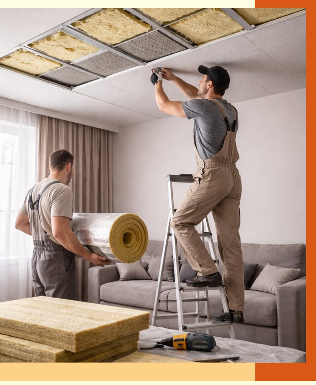 Шумоизоляция потолка в Североуральске от 2318 руб. под ключ | Профессионально — ТепломастерСву