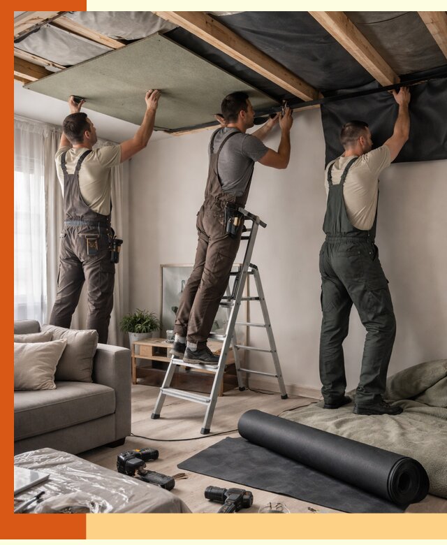 Шумоизоляция потолка в Североуральске — профессиональное устранение шумов