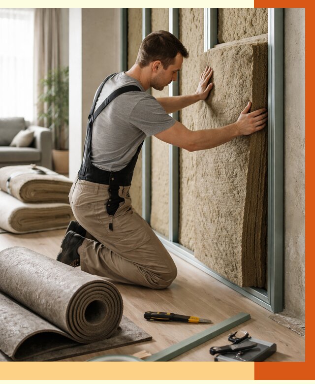 Шумоизоляция перегородок в Североуральске от 1700 руб. за м2 — ТепломастерСву