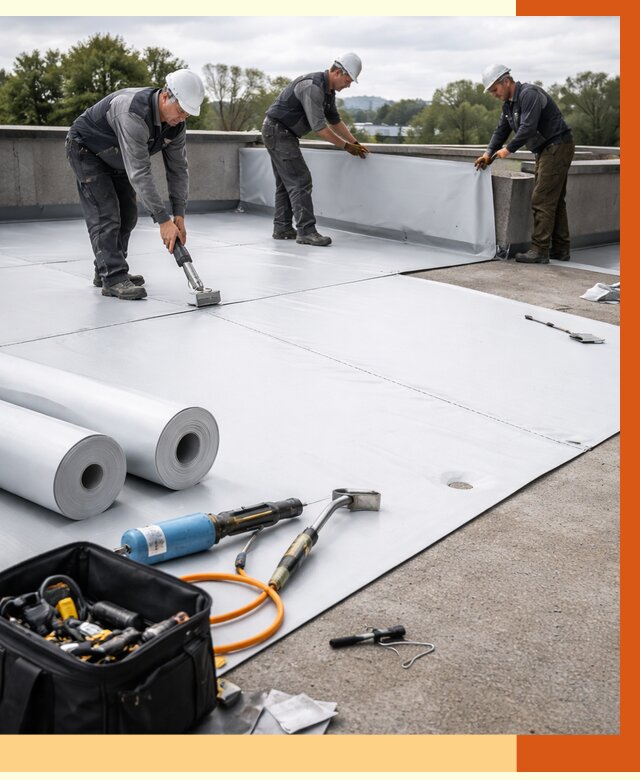 Гидроизоляция мембранной кровли в Североуральске от 7726 руб./м² — профессионально | ТепломастерСву