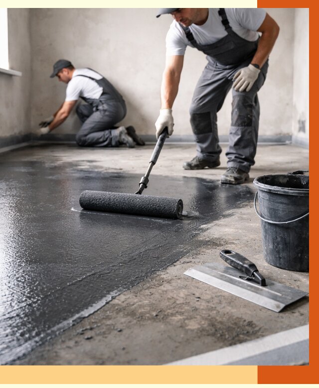 Профессиональная гидроизоляция пола в Североуральске от 8756 руб. под ключ | ТепломастерСву