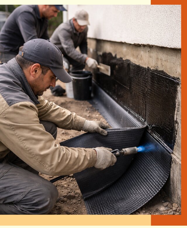 Гидроизоляция цоколя и отмостки в Североуральске от 8756 руб. — ТепломастерСву