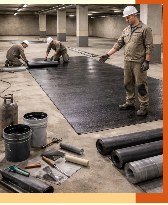Гидроизоляция паркинга в Североуральске от 1236 руб/м² — профессиональная защита | ТепломастерСву