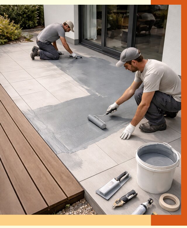 Гидроизоляция террасы в Североуральске под ключ от 7726 руб./м² | ТепломастерСву