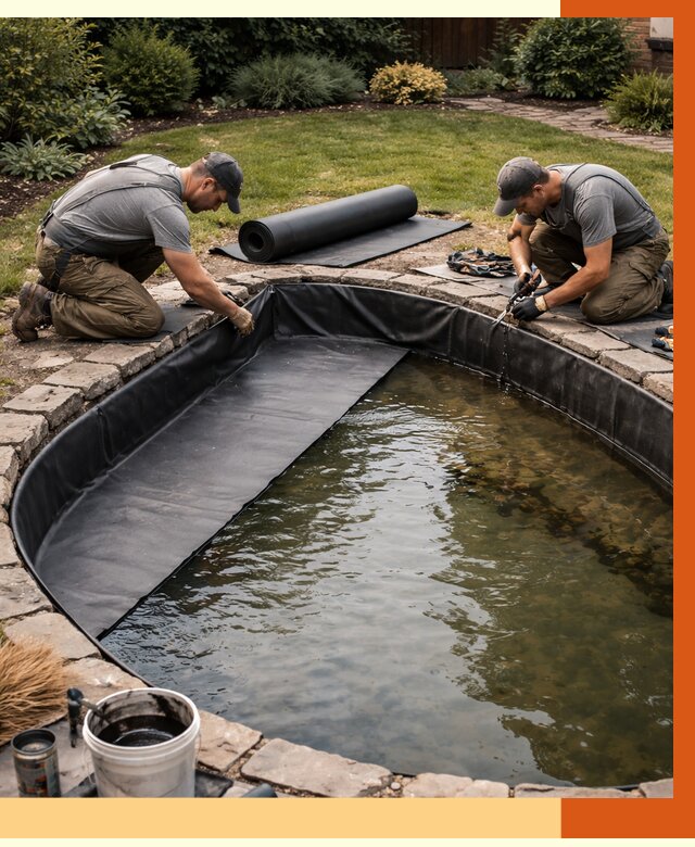 Гидроизоляция пруда в Североуральске от 15452 руб. под ключ | ТепломастерСву профессионально