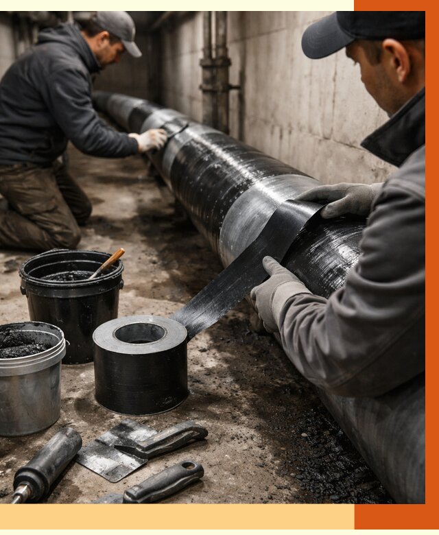 Гидроизоляция труб в Североуральске от 2575 руб. — профессиональная герметизация | ТепломастерСву