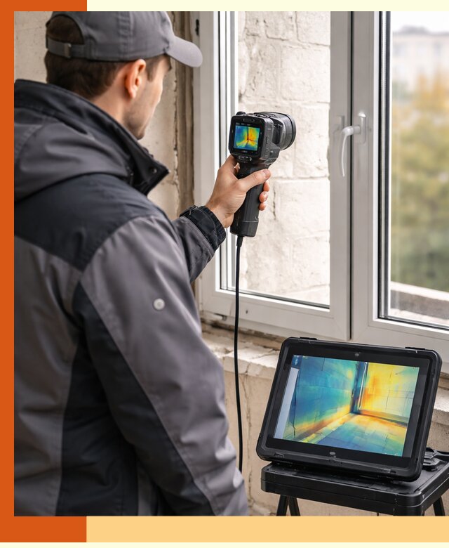Тепловизионное обследование дома в Североуральске для выявления утечек тепла