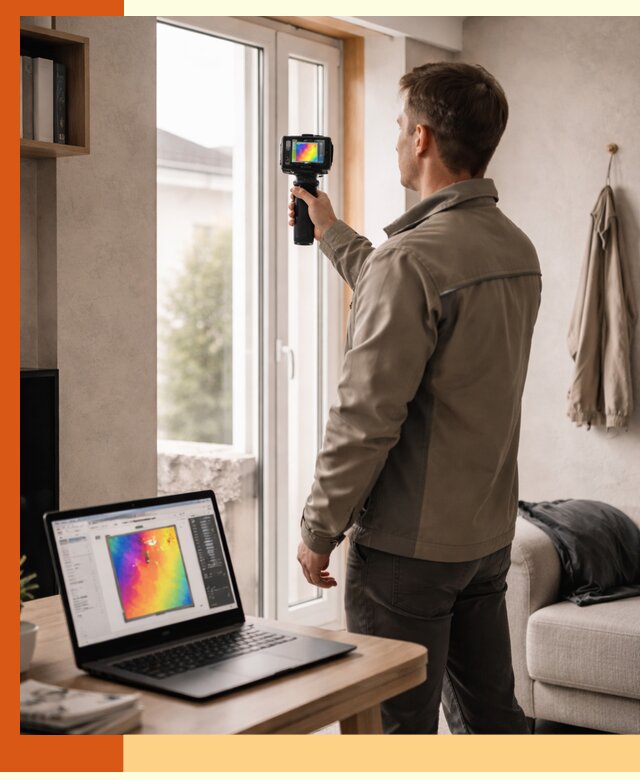 Тепловизионное обследование квартиры в Североуральске для поиска утечек тепла