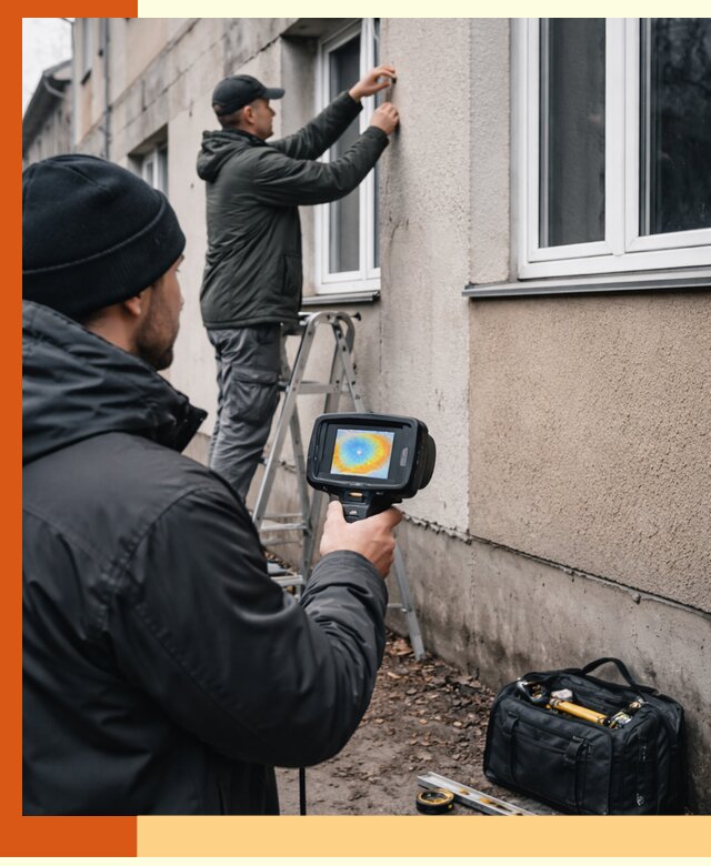 Тепловизионное обследование фасада в Североуральске для выявления дефектов