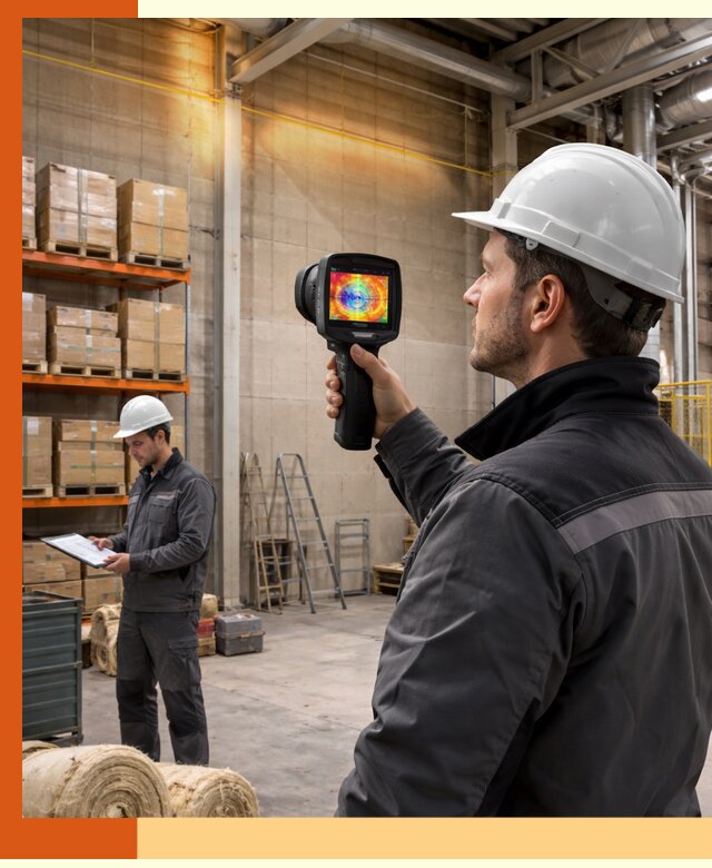 Тепловизионное обследование склада и выявление утечек в Североуральске