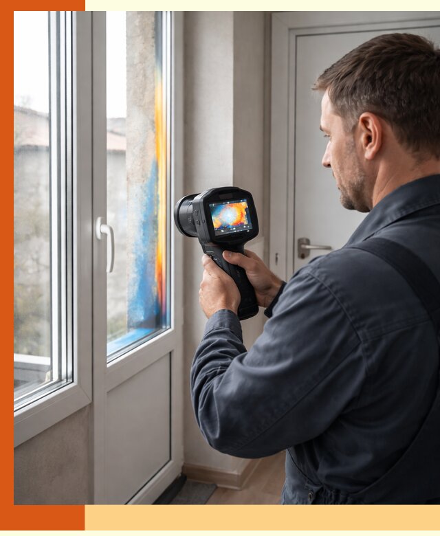 Тепловизионное обследование окон и дверей в Североуральске