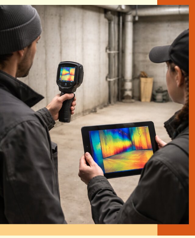 Тепловизионное обследование подвала в Североуральске от 4635 руб. — проверка гидроизоляции | ТепломастерСву
